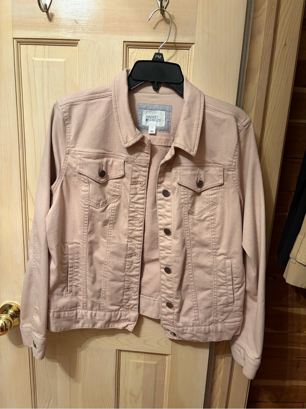 Market & Spruce Blush Pink Denim Jacket